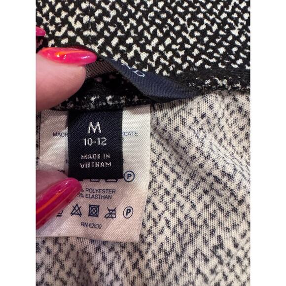 Lands' End Black White Pull On Flowy Skirt Sz M (10-12) - Picture 6 of 9